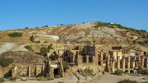 Europe, Italy, Sardinia. Part of the ruins of the mines of Piscinas