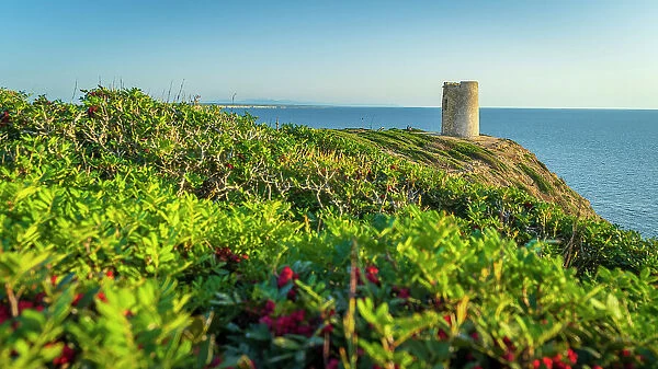 Europe, Italy, Sardinia. One of the Spanish Watch towers, Turre sa Mora at Punta Mannu Cape near to Mandriola