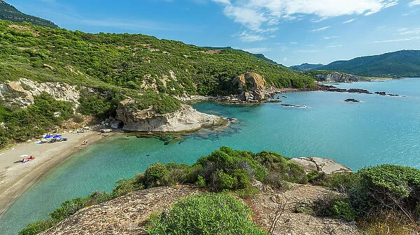 Europe, Italy, Sardinia. The spiaggia Cumpoltittu beach near to Bosa