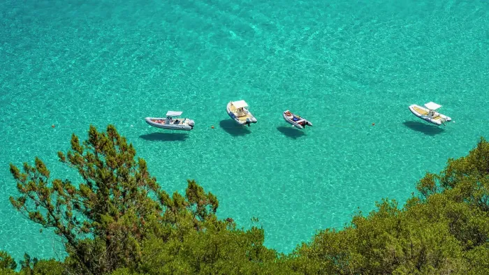 Framed Print : Europe, Italy, Sardinia. View of the boats in Cala Luna Framed Print : Europe, Italy, Sardinia. View of the boats in Cala Luna