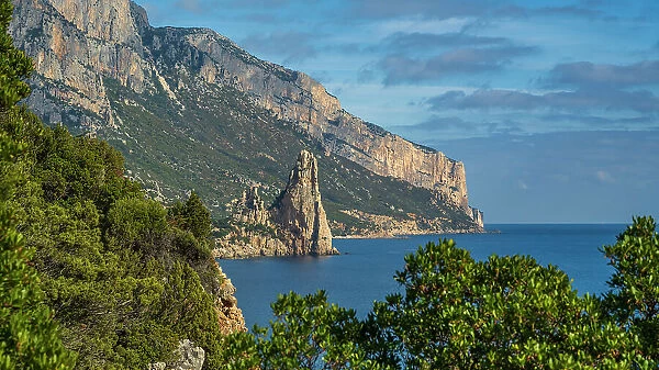 Europe, Italy, Sardinia. View from the footpath to Pedra Longa from Santa Maria Navarrese
