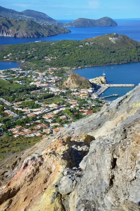 Framed Print : Europe, Italy, Sicily, Aeolian Islands, Vulcano Island, High angle view of Vulcanello Framed Print : Europe, Italy, Sicily, Aeolian Islands, Vulcano Island, High angle view of Vulcanello