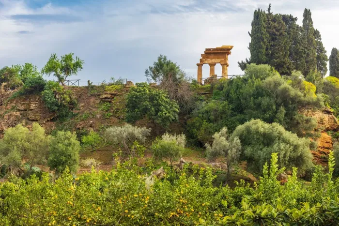 Framed Print : Europe, Italy, Sicily. Agrigento, the re-assembled remains of the temple of the Dioscuri