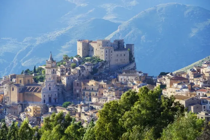 Framed Print : Europe, Italy, Sicily, Caccamo, Norman Castle