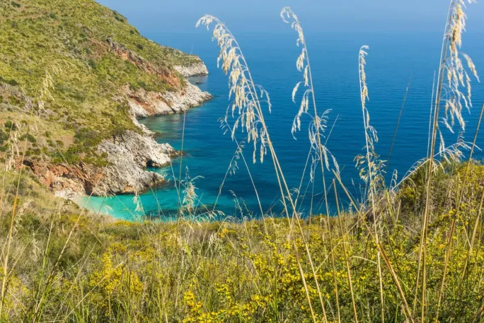 Framed Print : Europe, Italy, Sicily. Landscape in the Nature Reserve of the Zingaro