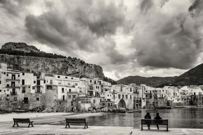 Framed Print : Europe, Italy, Sicily. A view towards the little harbor of Cefalu Framed Print : Europe, Italy, Sicily. A view towards the little harbor of Cefalu