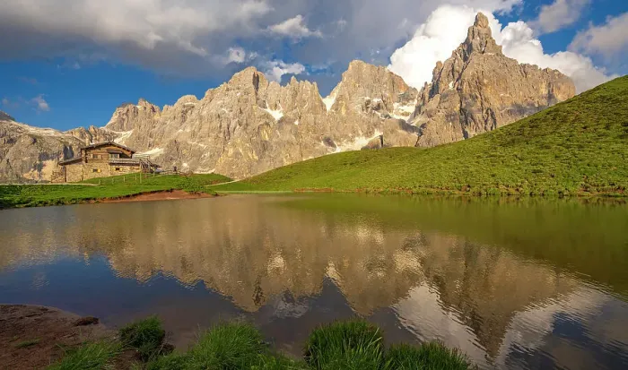 Framed Print : Europe, Italy, Trentino. The peaks of the Pala Group, the biggest massif of the Dolomites, Unesco World Heritage site at sunset. Reflecting in the little lake near to the mountain hut Rifugio Segantini Framed Print : Europe, Italy, Trentino. The peaks of the Pala Group, the biggest massif of the Dolomites, Unesco World Heritage site at sunset. Reflecting in the little lake near to the mountain hut Rifugio Segantini