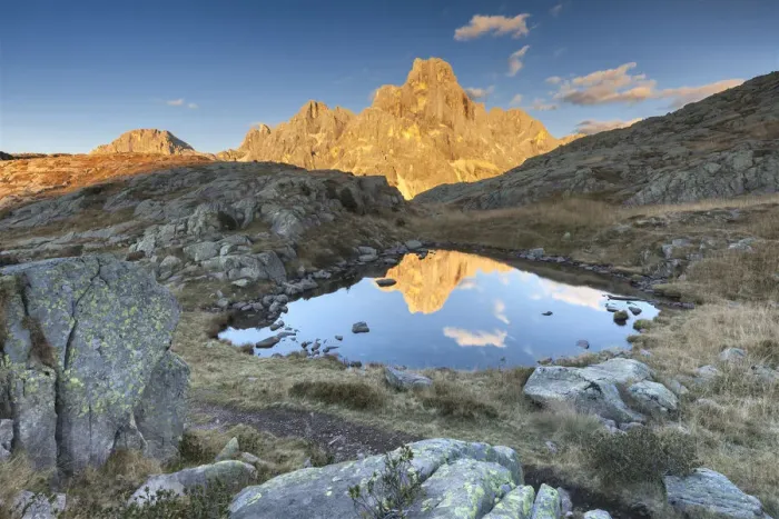 Framed Print : Europe, Italy, Trentino, Rolle pass. Cimon della Pala reflected in the lakes of Cavallazza Framed Print : Europe, Italy, Trentino, Rolle pass. Cimon della Pala reflected in the lakes of Cavallazza