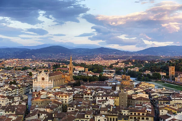 Europe, Italy, Tuscany, Florence, View from the Palazzo Vecchio Tower, Basilica di