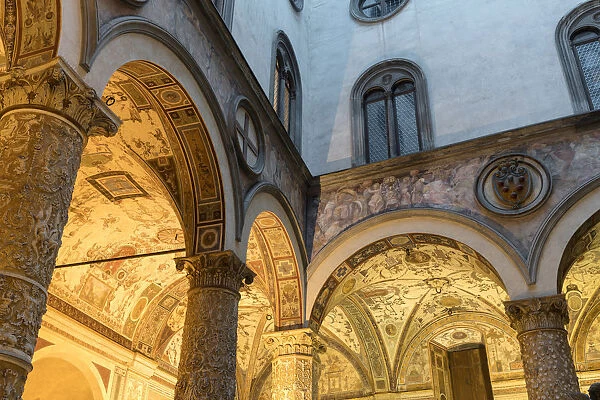 Europe, Italy, Tuscany, Florence, Palazzo Vecchio Courtyard