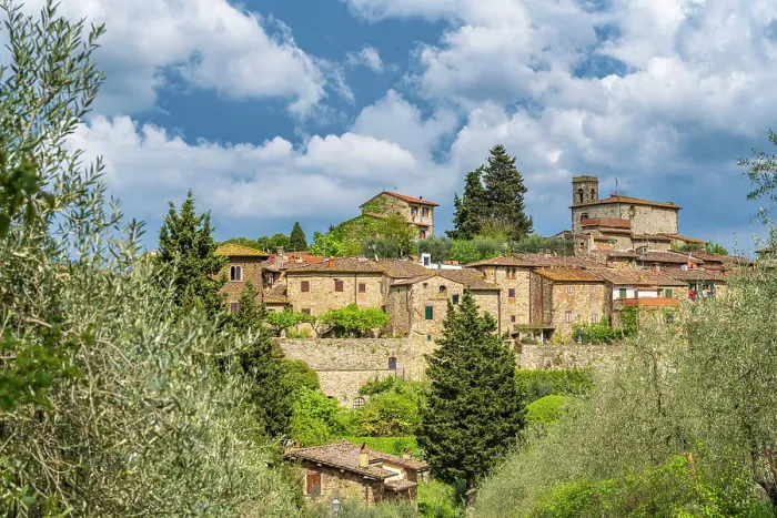 Framed Print : Europe, Italy, Tuscany. Florence, Chianti area. The little village of Montefioralle near to Greve in Chianti