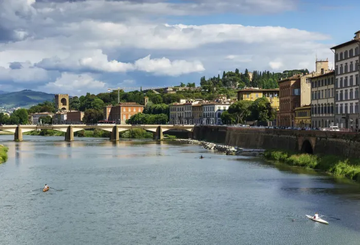 Framed Print : Europe, Italy, Tuscany, Florence, River Arno
