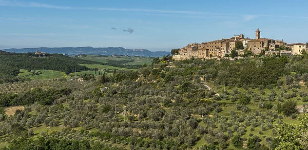 europe, Italy, Tuscany. View of Castelmuzio