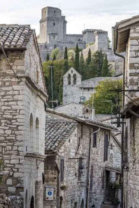 Framed Print : Europe, Italy, Umbria, Assisi. View of the Rocca