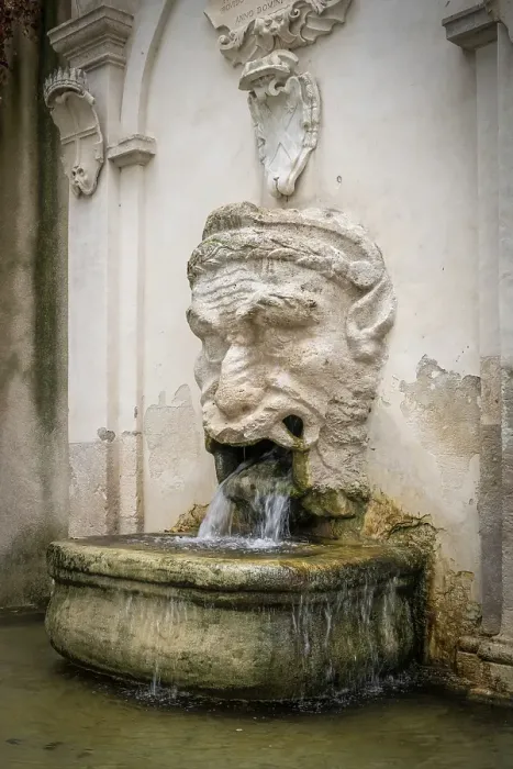 Framed Print : Europe, Italy, Umbria. The fountain called il Mascherone in Spoleto Framed Print : Europe, Italy, Umbria. The fountain called il Mascherone in Spoleto