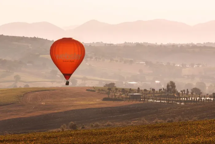 Framed Print : Europe, Italy, Umbria, Perugia district, Gualdo Cattaneo. Hot-air balloons