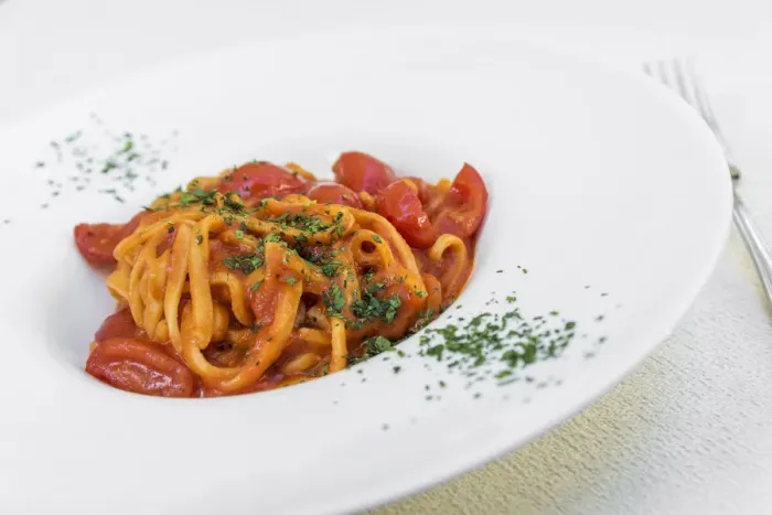 Framed Print : Europe, Italy, Umbria, Spoleto. Pasta with freh tomato sauce Framed Print : Europe, Italy, Umbria, Spoleto. Pasta with freh tomato sauce