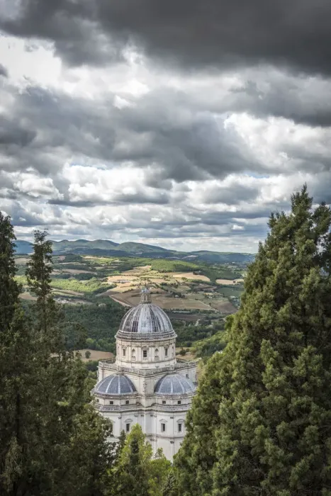 Framed Print : europe, Italy, Umbria. View from Todi to the pilgrimage church Santa Maria della Framed Print : europe, Italy, Umbria. View from Todi to the pilgrimage church Santa Maria della