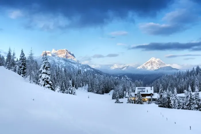 Framed Print : Europe, Italy, Veneto, Belluno. Winter at the Duran pass, Dolomites