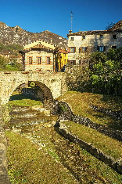 europe, Italy, Veneto. Cison di Valmarino in the Prosecco hills