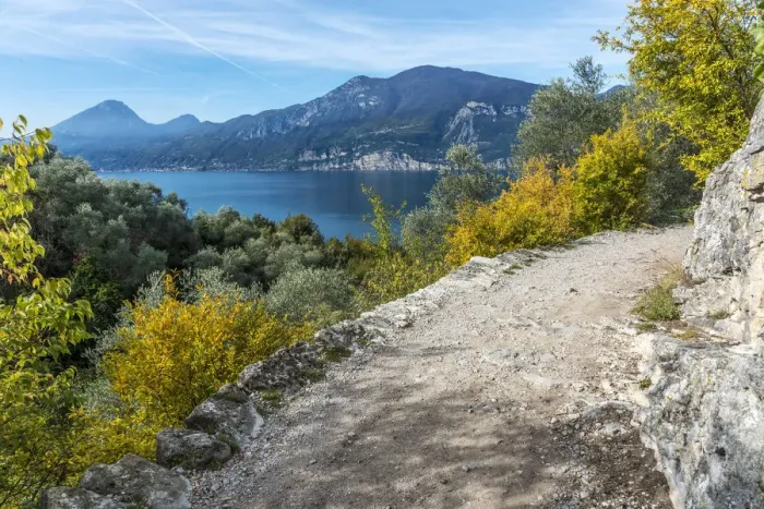 Framed Print : europe, Italy, Veneto. a footpath at the Garda Lake Framed Print : europe, Italy, Veneto. a footpath at the Garda Lake