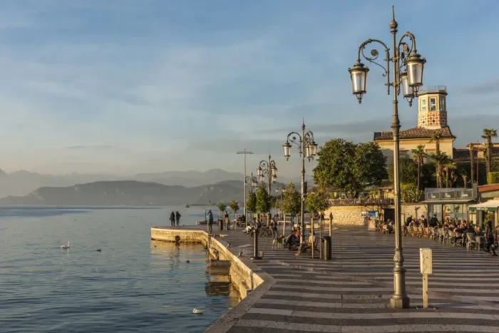 Framed Print : europe, Italy, Veneto. the lake promenade of Lazise Framed Print : europe, Italy, Veneto. the lake promenade of Lazise