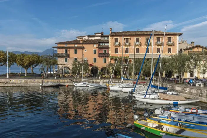 Framed Print : europe, Italy, Veneto. a sunny afternoon at Garda Lake town Torri del Benaco Framed Print : europe, Italy, Veneto. a sunny afternoon at Garda Lake town Torri del Benaco