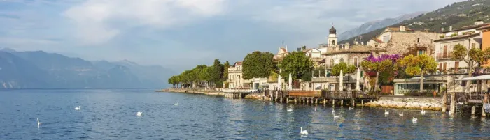 Framed Print : europe, Italy, Veneto. a sunny afternoon at Garda Lake town Torri del Benaco Framed Print : europe, Italy, Veneto. a sunny afternoon at Garda Lake town Torri del Benaco