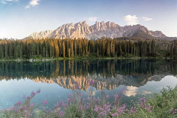 Europe, Italy, Veneto, Unesco Dolomites: enchanting Carezza Lake