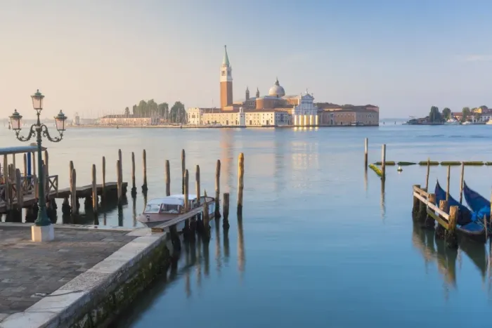 Framed Print : Europe, Italy, Veneto, Venice. Classic view of St. George major island at sunrise