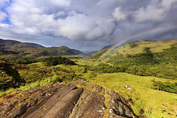 Europe, Northern Europe, Ireland, Kerry county, Ring of Kerry, double rainbow at