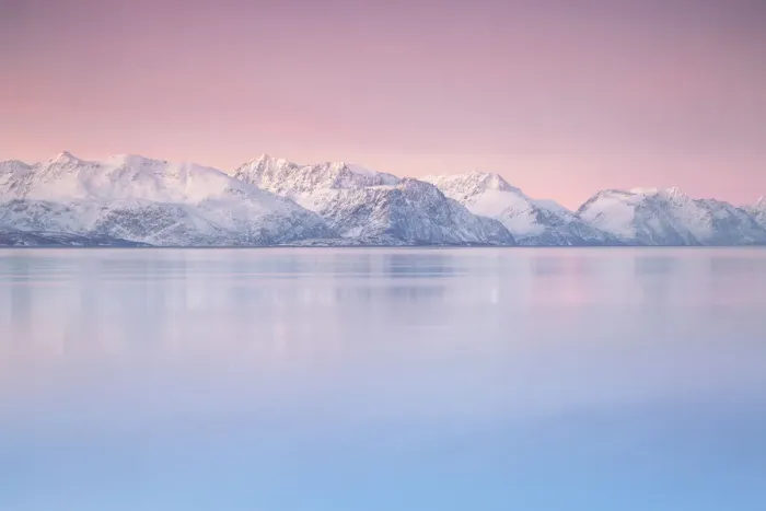 Framed Print : Europe, Norway, Troms: epic sunset over the Lyngen Alps