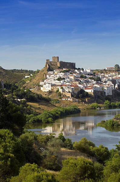 Europe, Portugal, Alentejo, Mertola, the Moorish town, castle and Guadiana river
