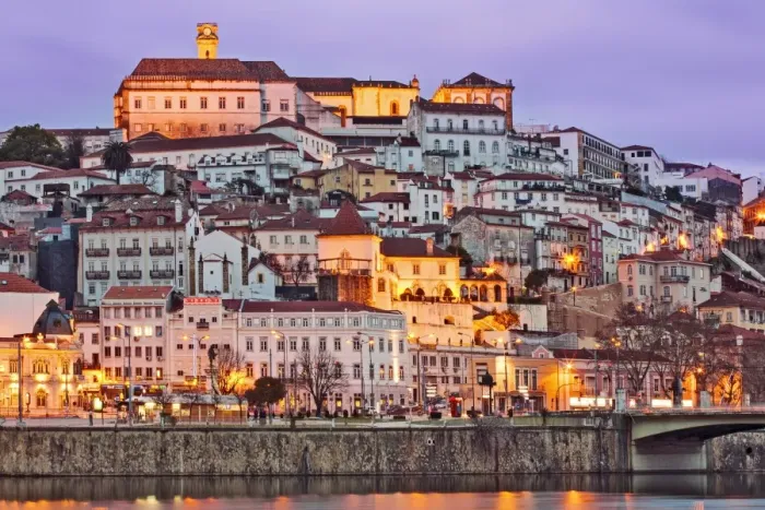 Framed Print : Europe, Portugal, Centro, Baixo Mondego, Coimbra, twilight view of the medieval city centre Framed Print : Europe, Portugal, Centro, Baixo Mondego, Coimbra, twilight view of the medieval city centre