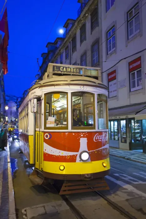 Framed Print : Europe, Portugal, Lisbon, a tram (streetcar) in the city center Framed Print : Europe, Portugal, Lisbon, a tram (streetcar) in the city center