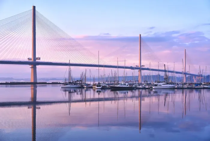 Framed Print : Europe, Scotland, Lothian, Edinburgh, Firth of Fourth Queensferry Crossing