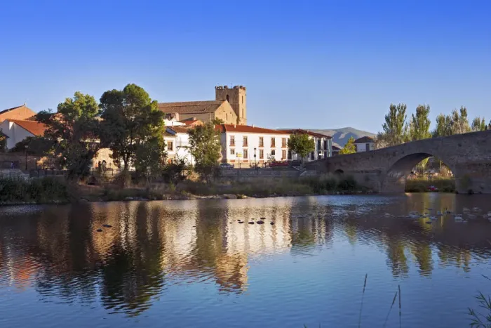 Framed Print : Europe, Spain, Castile and Leon, Avila, El Barco de Avila town showing the medieval Framed Print : Europe, Spain, Castile and Leon, Avila, El Barco de Avila town showing the medieval