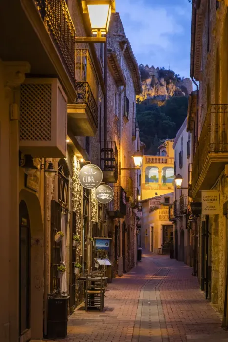 Framed Print : Europe, Spain, Catalonia, Begur, A street in the centre of Begur Framed Print : Europe, Spain, Catalonia, Begur, A street in the centre of Begur