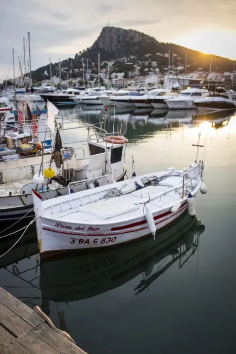 Framed Print : Europe, Spain, Catalonia, Costa Brava, L Estartit, Boats in the port of L