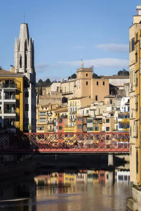 Framed Print : Europe, Spain, Catalonia, Girona, View of the characteristic coloured houses in Framed Print : Europe, Spain, Catalonia, Girona, View of the characteristic coloured houses in