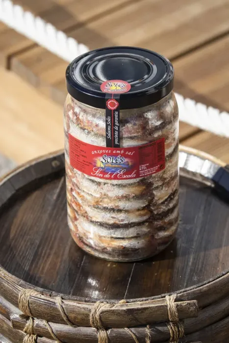 Framed Print : Europe, Spain, Catalonia, La Escala, Jar of salt anchovies at the Anchoas Sola©s company Framed Print : Europe, Spain, Catalonia, La Escala, Jar of salt anchovies at the Anchoas Sola©s company
