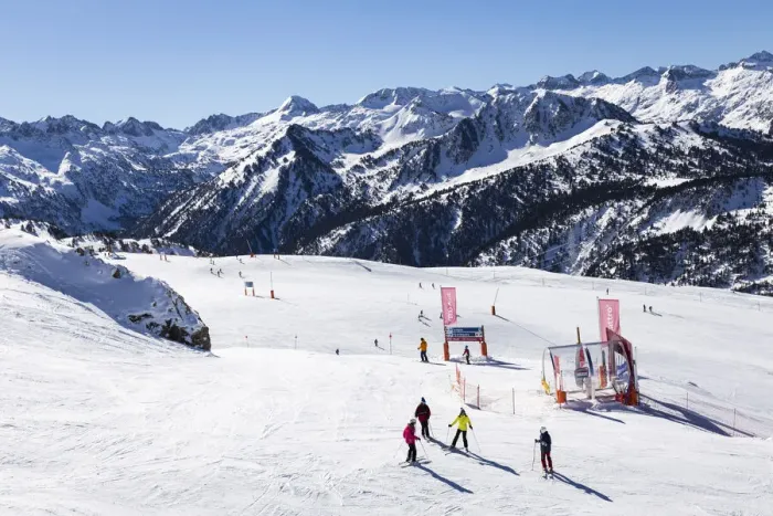 Framed Print : Europe, Spain, Catalonia, Val d Aran, Baqueira, Skiers at the beginning of the Ta Framed Print : Europe, Spain, Catalonia, Val d Aran, Baqueira, Skiers at the beginning of the Ta