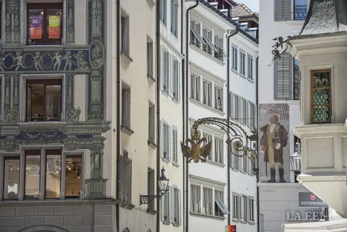 Framed Print : Europe, Switzerland, Lucerne, buildings in old town Framed Print : Europe, Switzerland, Lucerne, buildings in old town