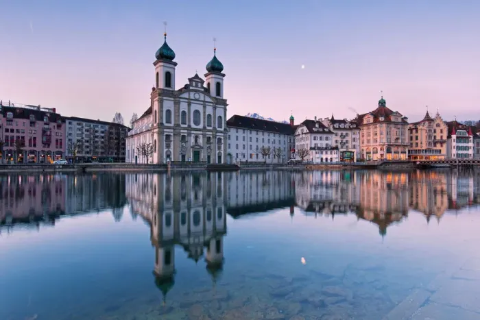 Framed Print : Europe, Switzerland, Lucerne at sunrise Framed Print : Europe, Switzerland, Lucerne at sunrise
