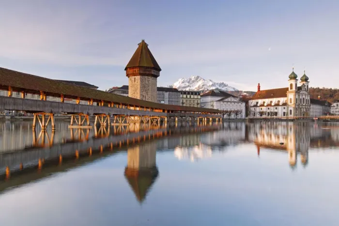 Framed Print : Europe, Switzerland, Lucerne at sunrise Framed Print : Europe, Switzerland, Lucerne at sunrise