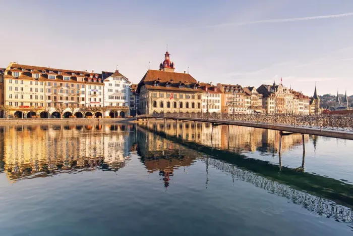 Framed Print : Europe, Switzerland, Lucerne at sunrise Framed Print : Europe, Switzerland, Lucerne at sunrise