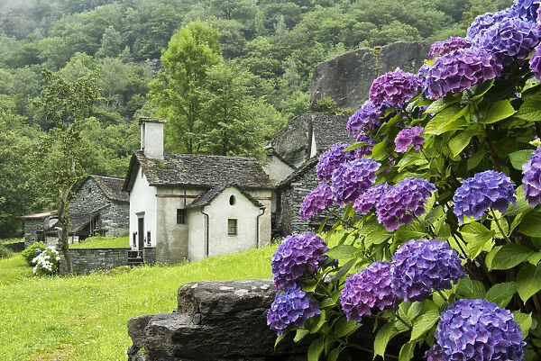 Europe, Switzerland, Ticino, Val Bavona a picturesque Village in Sabbione