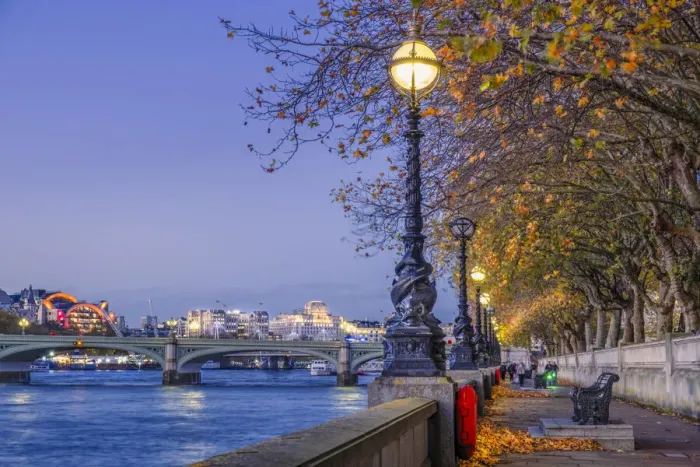 Framed Print : Europe, UK, England, London, Westminster / Lambeth, Autumn view along the southbank of Framed Print : Europe, UK, England, London, Westminster / Lambeth, Autumn view along the southbank of