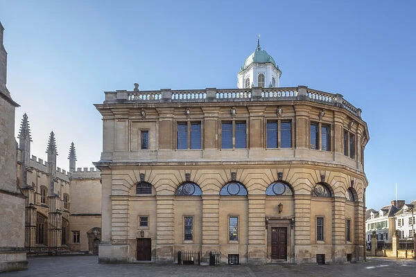 Europe, UK, England, Oxford, Oxford University, the Sheldonian Theatre (architect: Sir Christopher Wren, 1664-1669) in the centre of the city