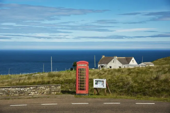 Framed Print : Europe, United Kingdom, Scotland, Armadale, rural phone booth